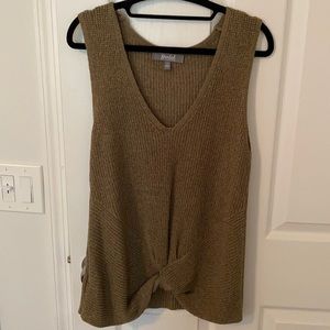 Olive colored sweater tank.